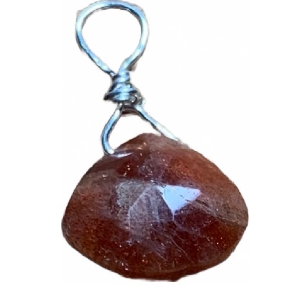 Jewel Design by Grace Jewelry - Golden brown Sunstone Briolette hand wired.SS